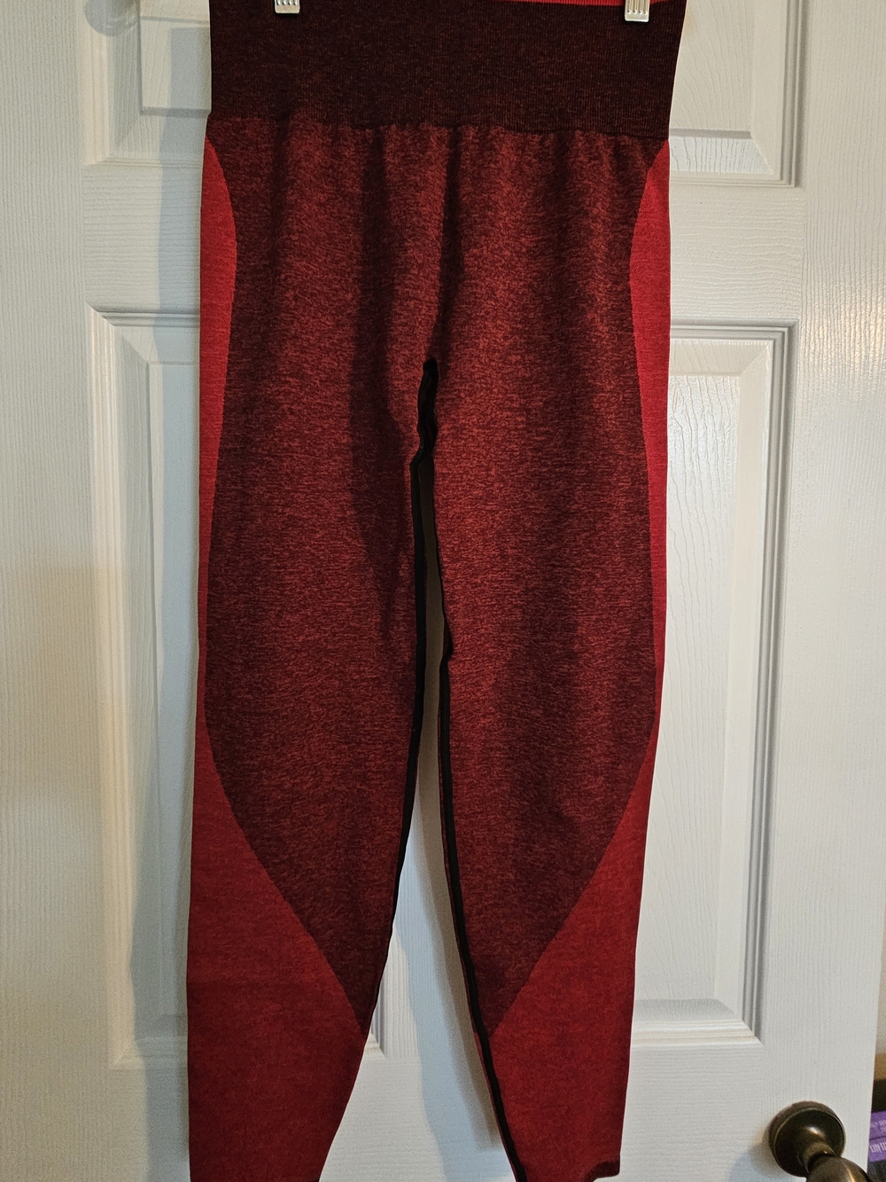 PINK Victoria's Secret Red Heathered Colorblock Leggings